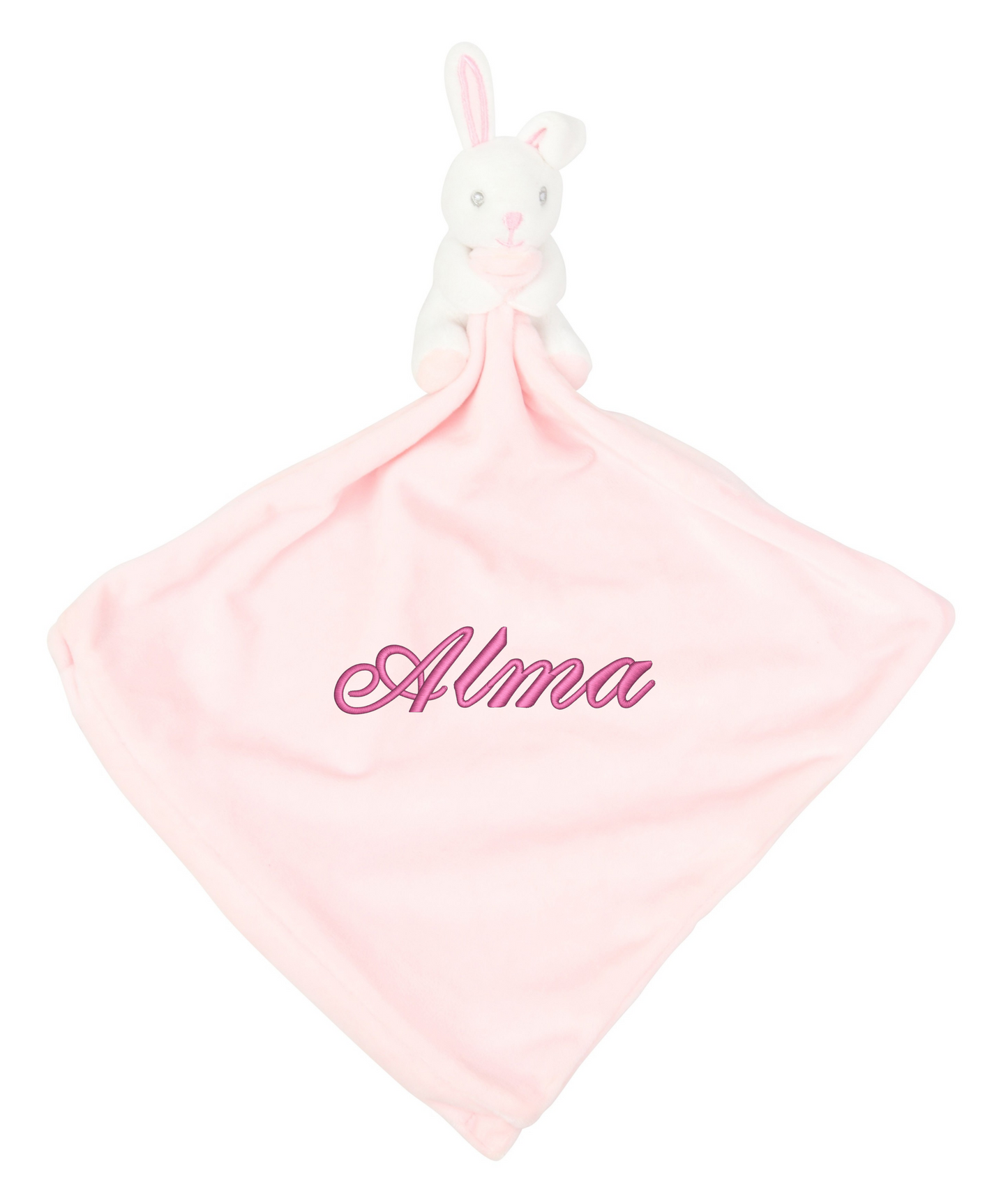 Nalle Snuttefilt Rosa med Broderat namn