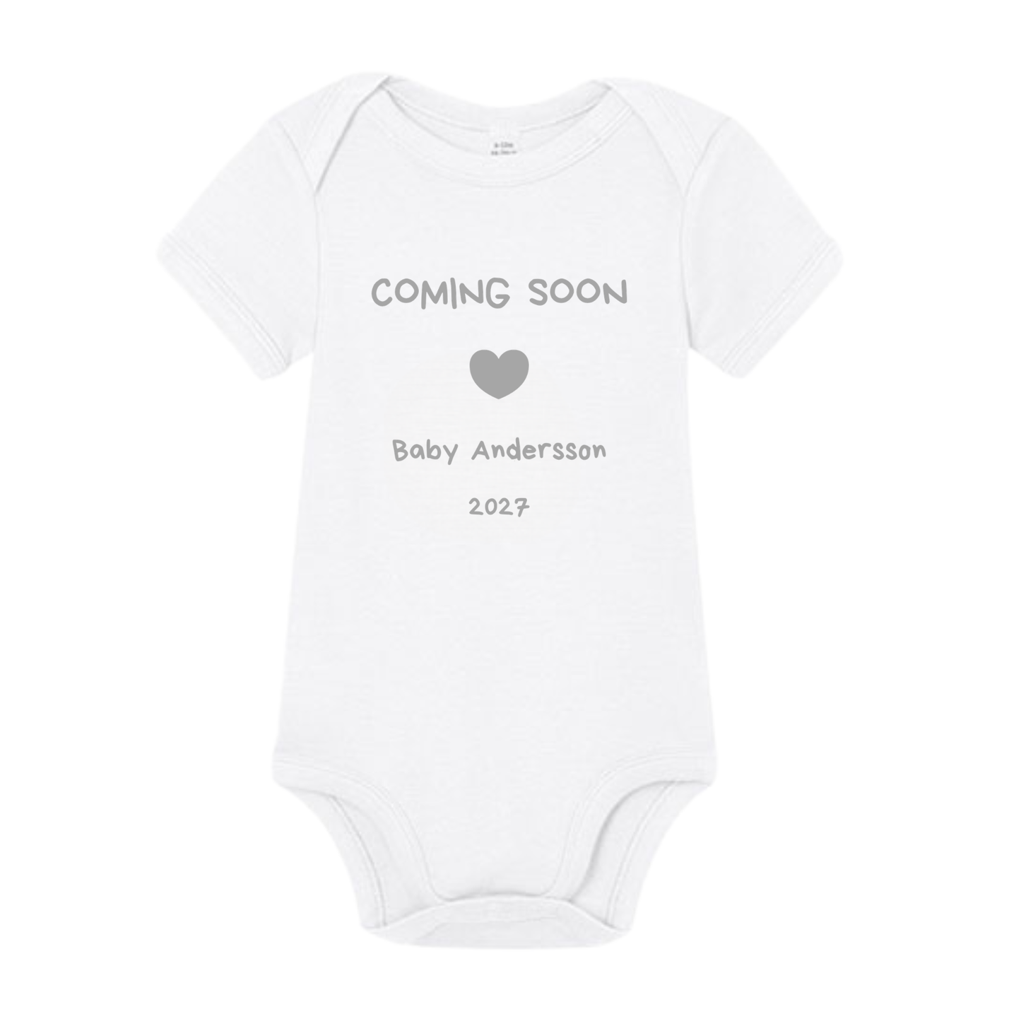 Babybody Personlig "Coming Soon 2027" kortärmad 0-3 månader