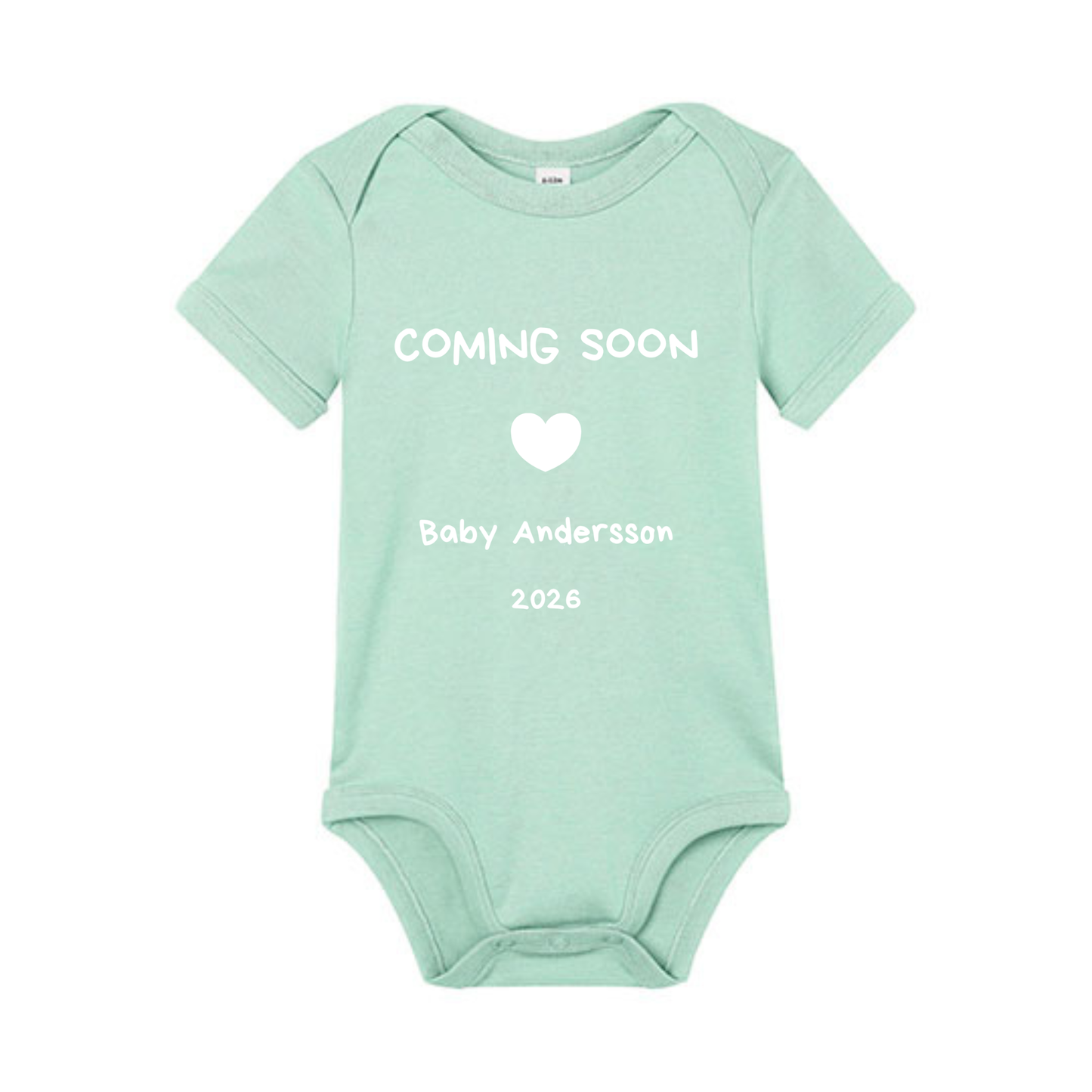 Babybody Personlig "Coming Soon 2026" kortärmad 0-3 månader