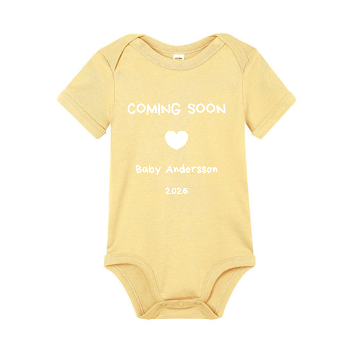 Babybody Personlig "Coming Soon 2026" kortärmad 0-3 månader