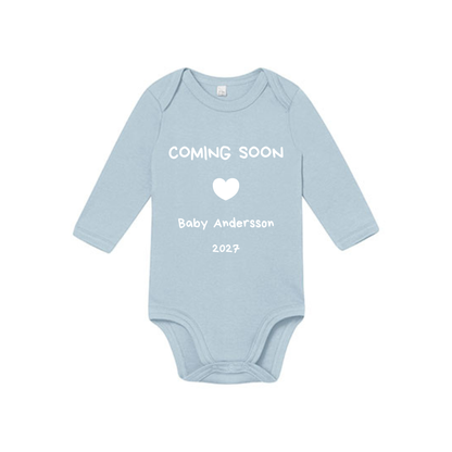 Babybody Personlig "Coming Soon 2027" långärmad 0-3 månader