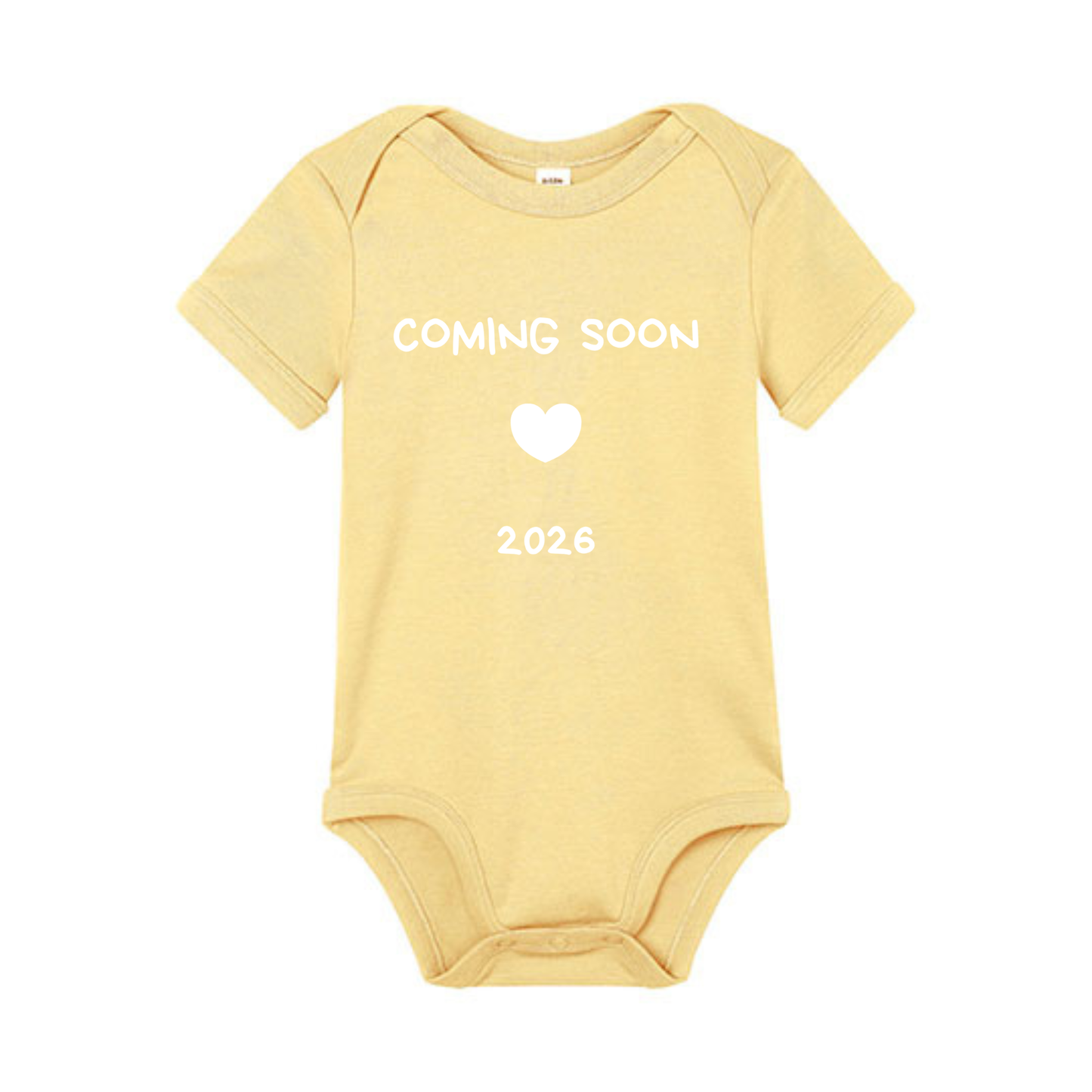 Babybody "Coming Soon 2026" kortärmad 0-3 månader