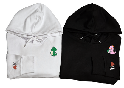 Dinosaurier hoodie till par 2x