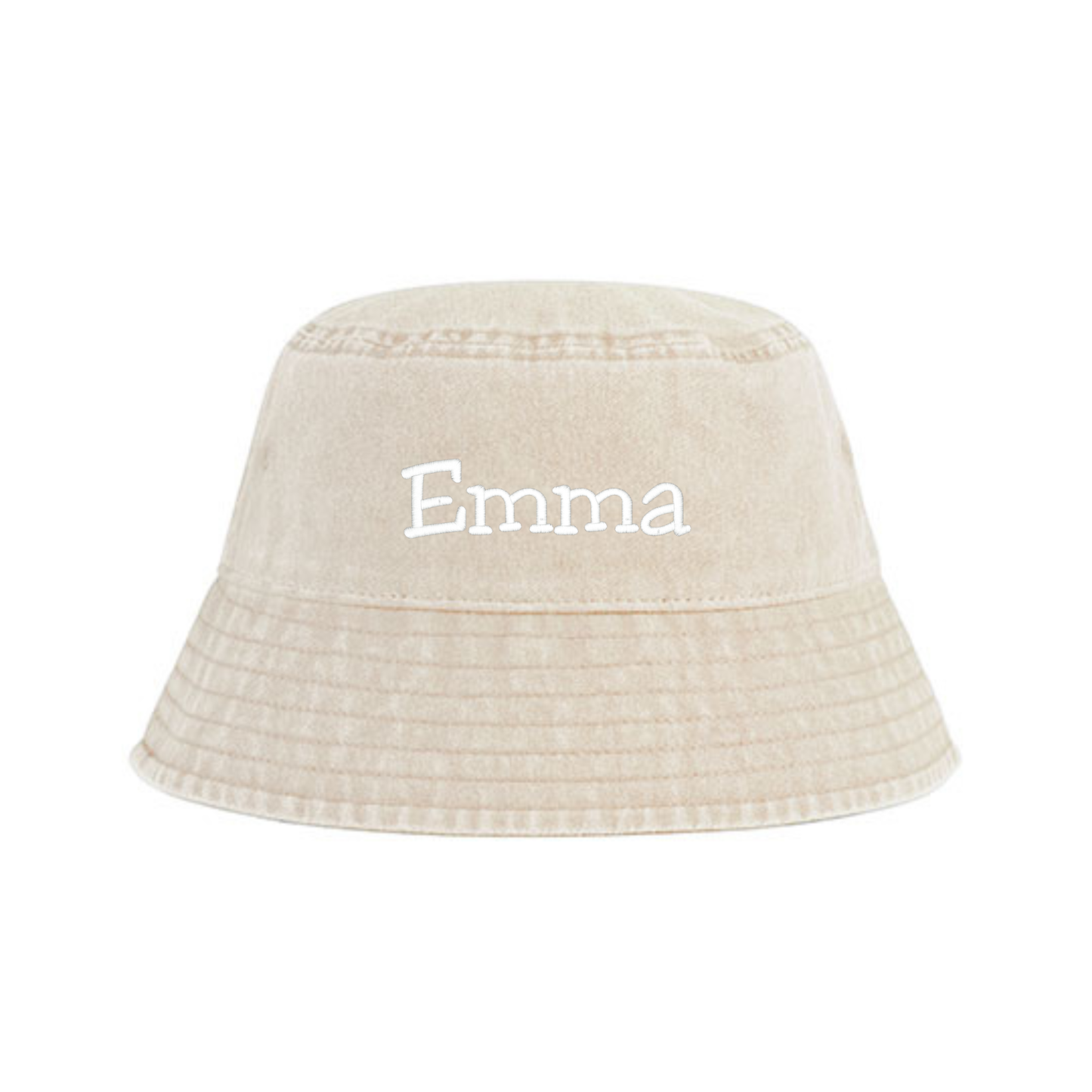 Personlig fiskehatt med broderat namn
